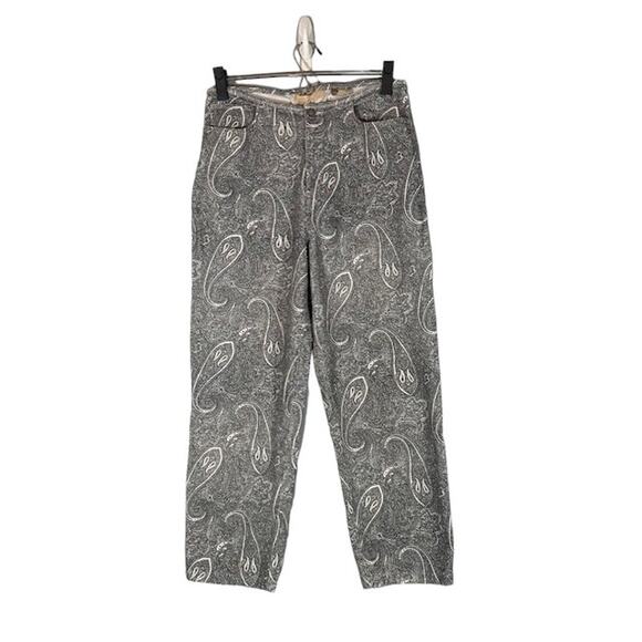 Kate Hill Gray Abstract Paisley Cotton Blend Dress Pants Women Sz 6 - Picture 1 of 10